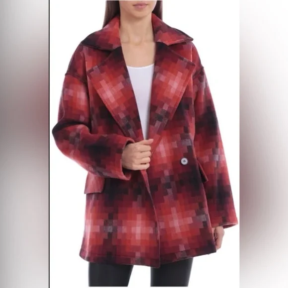 Avec Les Filles Geo Pattern Double Breasted Coat - Picture 3 of 10